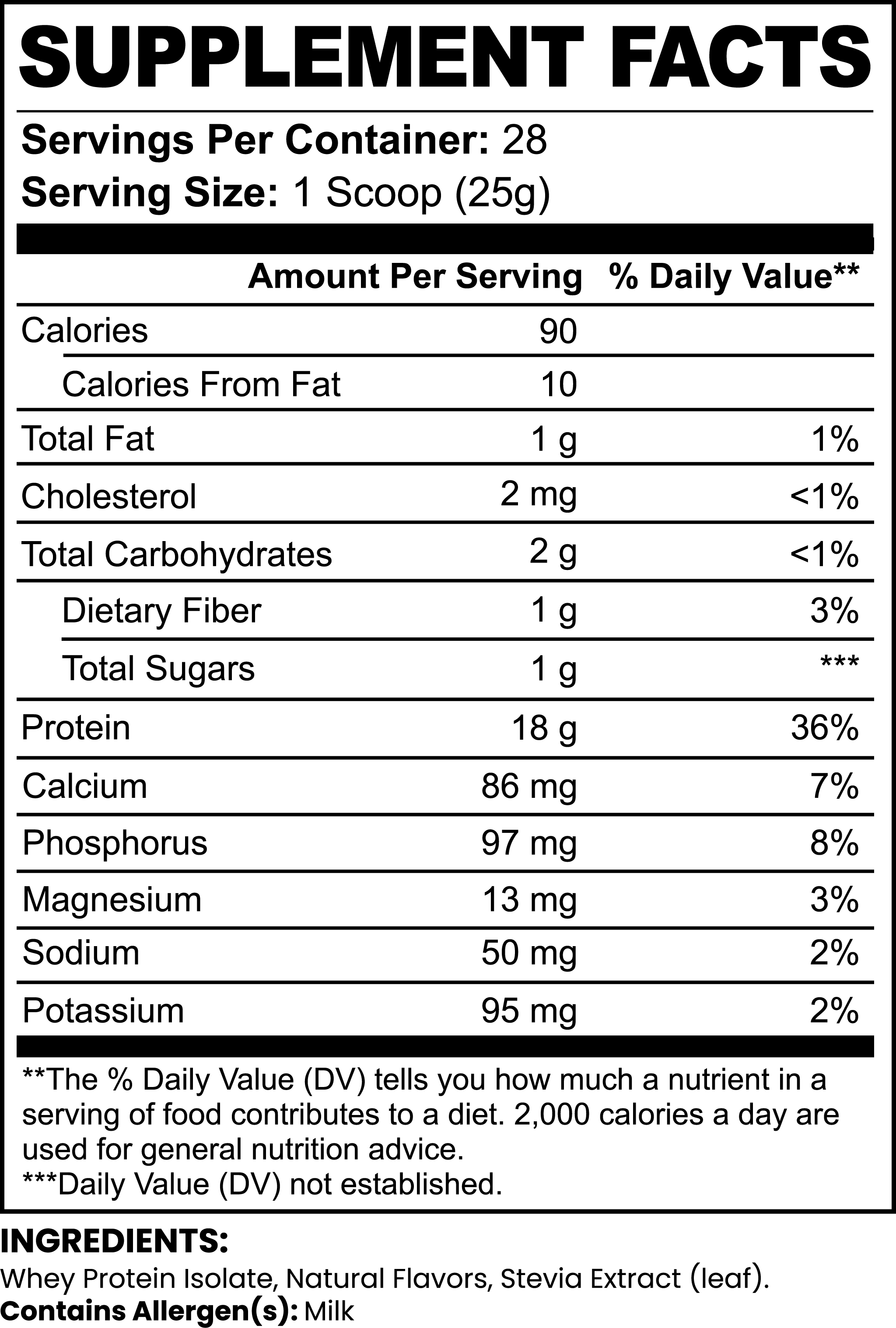 Pure Whey Protein Isolate (Milk Chocolate)